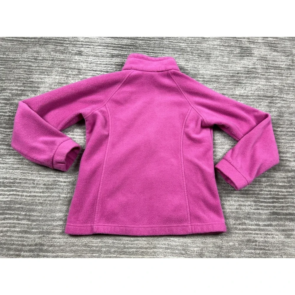 Columbia Jacket Girls Medium 10/12 Pink Fleece Full Zip Hiking Outdoor‎ Gorpcore